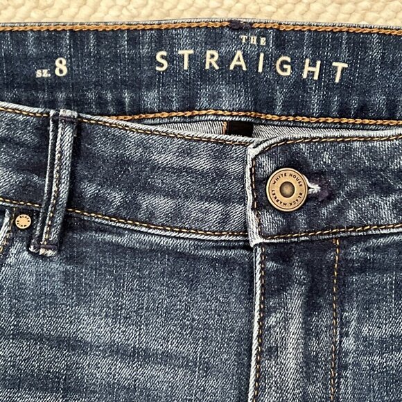 WHBM Floral Embroidered Straight Crop Jeans Size 8 Denim Cropped Raw Edge - Picture 3 of 6